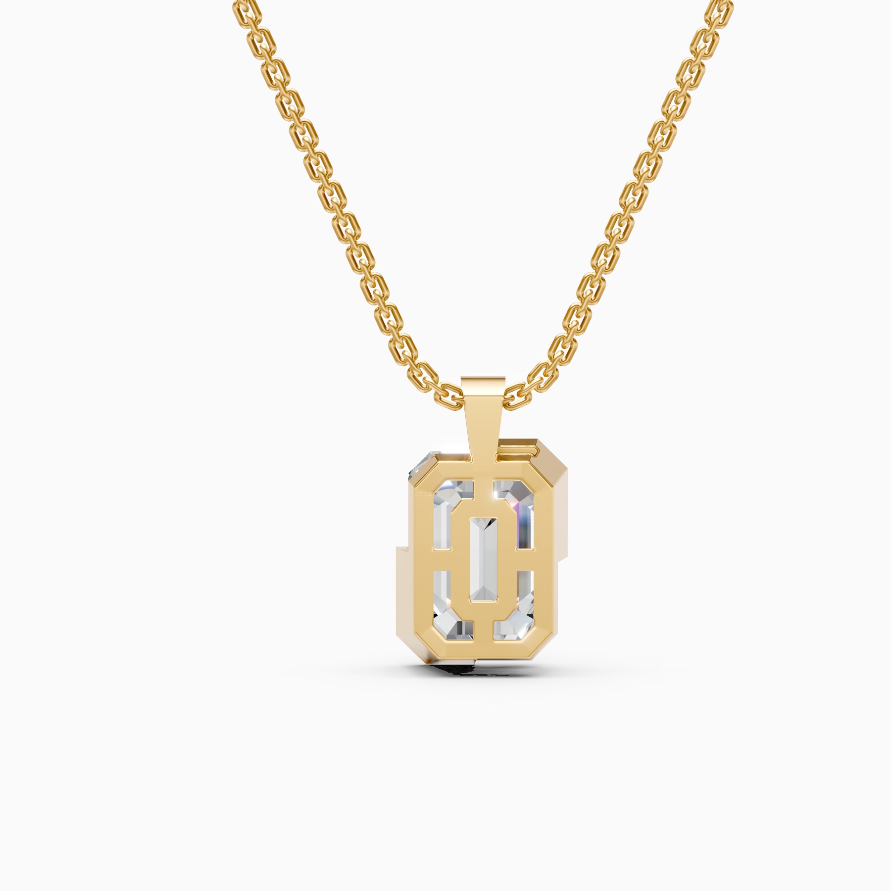 Timeless Emerald Cut Solitaire Diamond Necklace